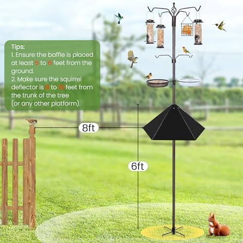 YINGYM Widened 19" Metal Squirrel Baffle for Bird Feeder Poles, 2 Pack