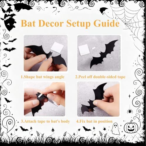 Halloween Witch Shoes Hanging Ornament 3D Witch Boot Decor with 24Pcs Bats