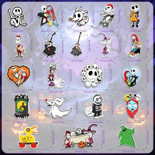 Nightmare Christmas Tree Decoration 36 PCS Halloween Christmas Wooden Ornaments, Christmas Tree Hanging Ornaments Home Party Decoration