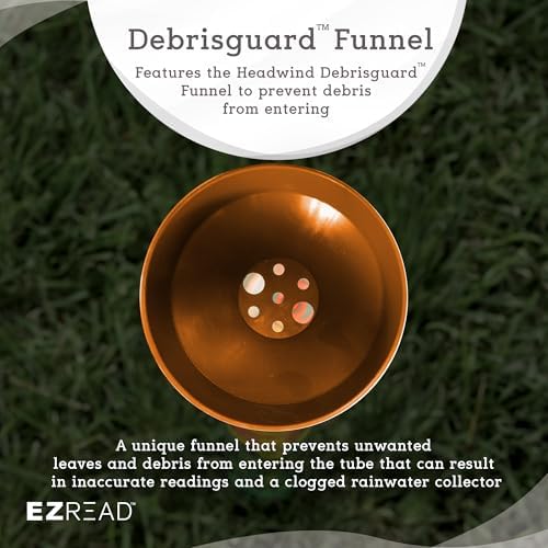 Headwind EZRead 26” Giant Professional Outdoor rain Gauge, USA Made Heavy Duty All Weather Freeze Proof mountable with Float, Orange (820-0017)
