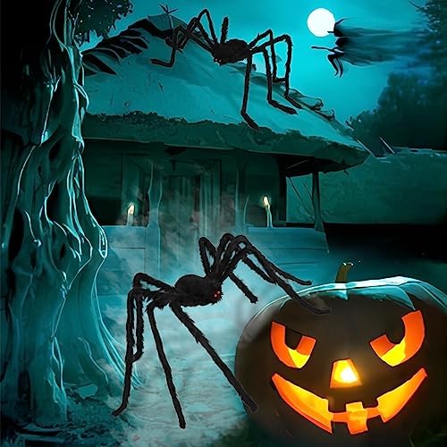 Halloween Giant Spider Decorations Outdoor: 6.6 Ft Scary Fake Spider Decor