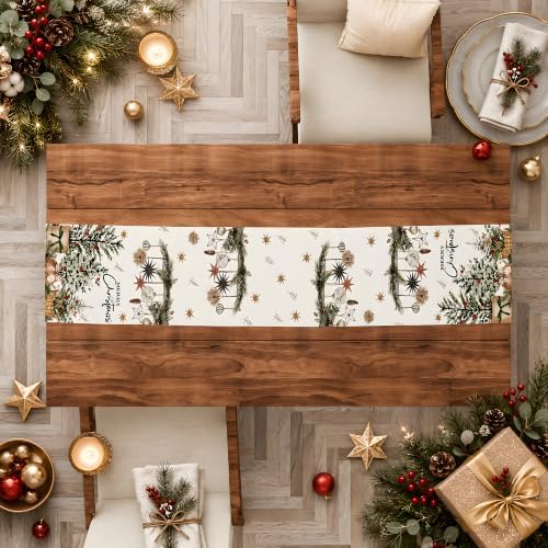 Christmas Party Decorations - Pine Cone Xmas Tree Table Runner