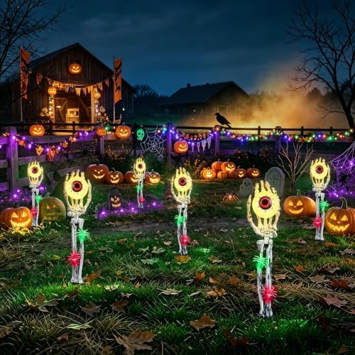 Halloween Decorations Outdoor, 2 Pack Halloween Skeleton Hands Decorations