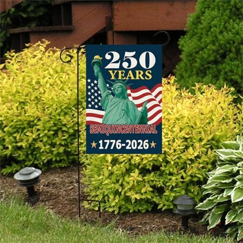250 Anniversary Usa Garden Flags for Outside, 250 Anniversary USA Flag with Statue of Liberty Design, 1776-2026 Patriotic 4th of July Decorations Yard Sign Double-Sided Waterproof Flag 12x18 Inch 250 Year American Flag