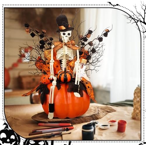 Daifunli Halloween Table Centerpieces Decorations, Skull Pumpkin