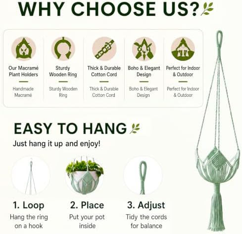 Shappy Boho Macrame Plant Hanger for Indoor