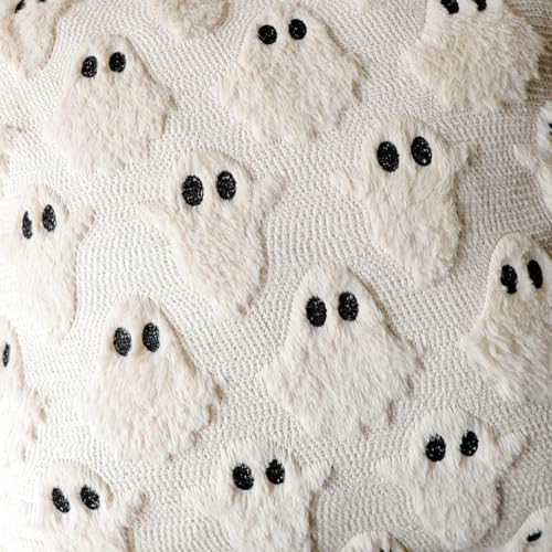 Halloween Pillow Covers 12x20 Set of 2 Beige Ghost Farmhouse Home Decor