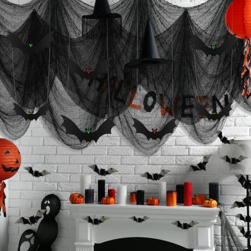 WHYMEO 65 Pcs Halloween Bats Ceiling Decoration Indoor Wall Hanging Decor