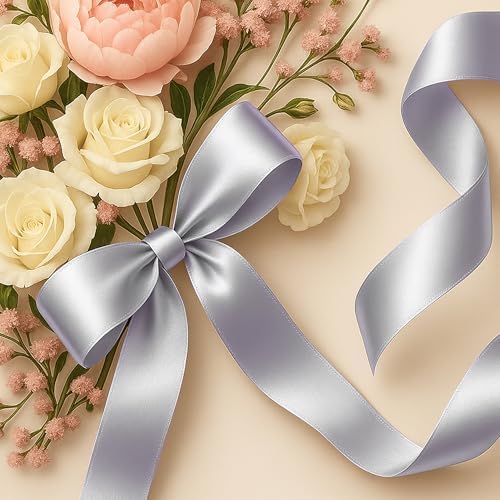30 Yards 1 1/2 in Gray Ribbon for Gift Wrapping Birthday Holiday Decor