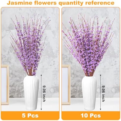 10Pcs 29.5" Artificial Jasmine Flowers Stem for Vase DIY Wreath Decor