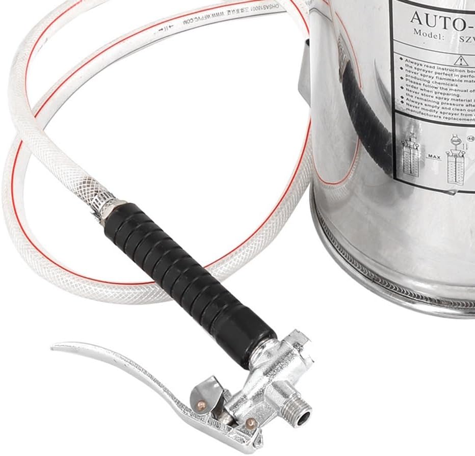 1.5 Gallon Hand Pump Sprayer, 304 Stainless Steel Garden Chemical Sprayer with Pressure Gauge, Adjustable Nozzle, 16"