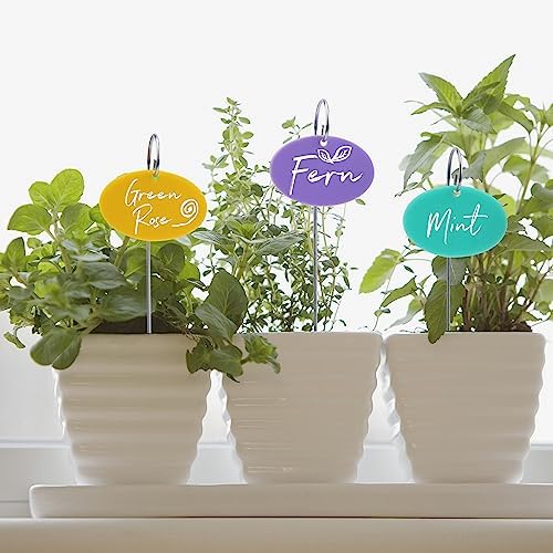 Temlum Acrylic Plant Labels for Indoor & Outdoor Plants, Multicolor 25pcs