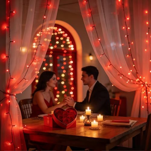 WUXYIYANG 750 LED 240FT Red Valentine Lights, 12 Pro Modes and Timer Memory