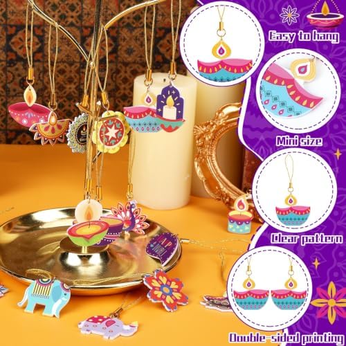 36Pcs Diwali Ornaments, Double Side Acrylic Diwali Hanging Decor