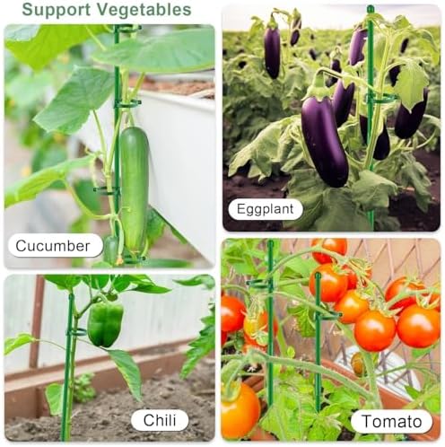 Plant Support Stakes 15 Inch for Indoor Plants,10 Pcs SupKing Orchid Sticks with Clips Garden Stake Extended for Outdoor Potted Tomato Rose Vegetables House Palnts Comes with 20 Plants Ties