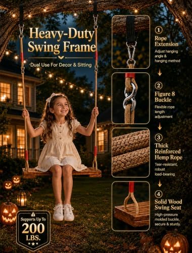 HOPOCO Halloween Swinging Ghost Outdoor Decor, Hanging Ghost with Light