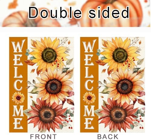 RABUSOFA Fall House Flags 28x40 Double Sided Welcome Sunflower Decoration