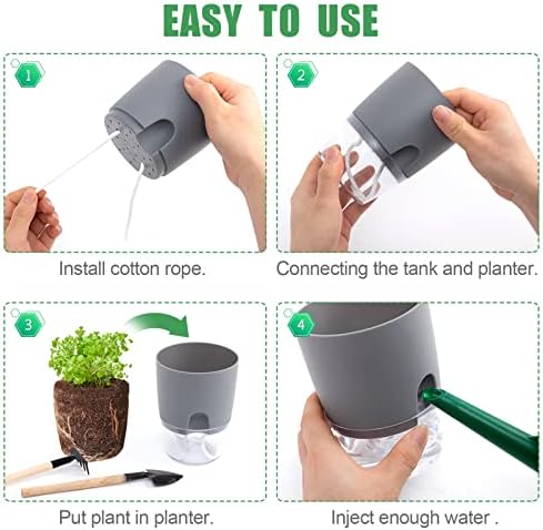 Aulock 6 pcs Self Watering Plant Pots for African Violet, 4.1/3.2 in