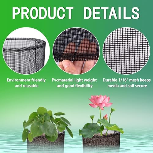4 Pcs Aquatic Pond Planting Bags, Reusable Mesh Water Garden Pond Plant Pot