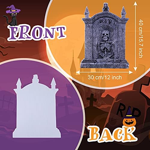 8 Pieces Halloween Graveyard Tombstones Yard Outdoor Decoration with Stakes