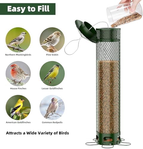 Metal Squirrel Proof Bird Feeders for Outdoors Hanging 5.5LB Lager Capacity