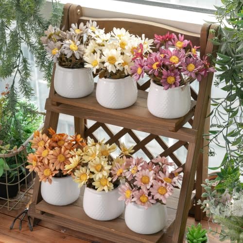 6PCS Artificial Sunflower with Large Ceramic Pot – Fall Floral Arrangement
