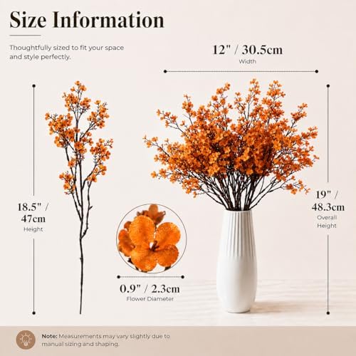 Mandy's 6 Bundles Artificial Orange Baby’s Breath Flowers