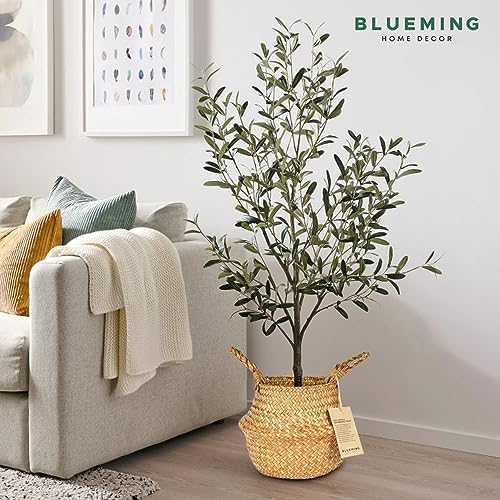 Medium Olive Tree Basket, Natural Woven Planter