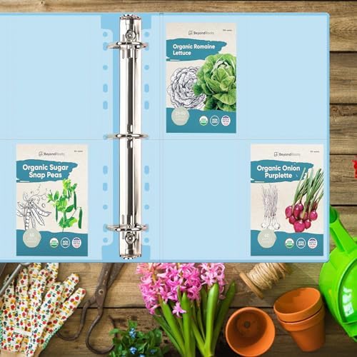 MUQING 60 Pack 240 Pockets Seed Packet Sleeves, Slot Size 3.5"x 5"