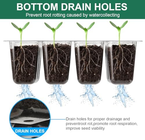 12 Pack Seed Starter Tray, 144Cell Stater Kit with Humidity Dome Green