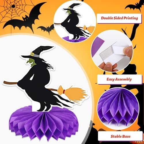 Halloween Table Decorations, 10Pcs Spooky Honeycomb Centerpieces