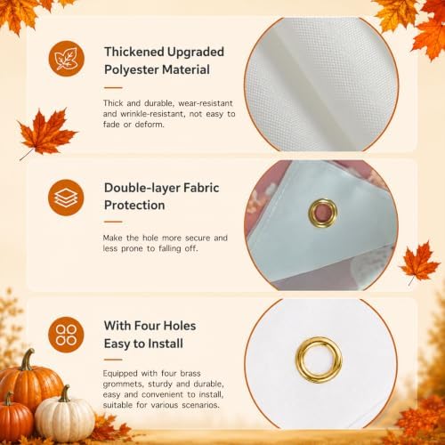Nuxovilar Happy Fall Banner,78.7"x17.7" Polyester