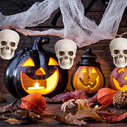 Boao 10 Pcs Halloween Mini Skull Heads 2.3'' Plastic Skeleton Skulls Decor