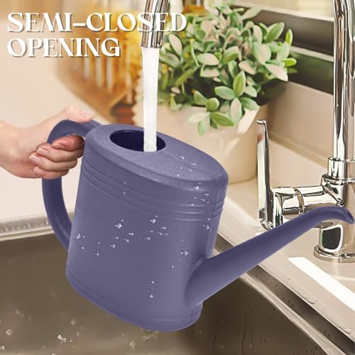 Plastic Watering Can for Plant Garden - with Long Stem - 1/4 Gallon - Purple