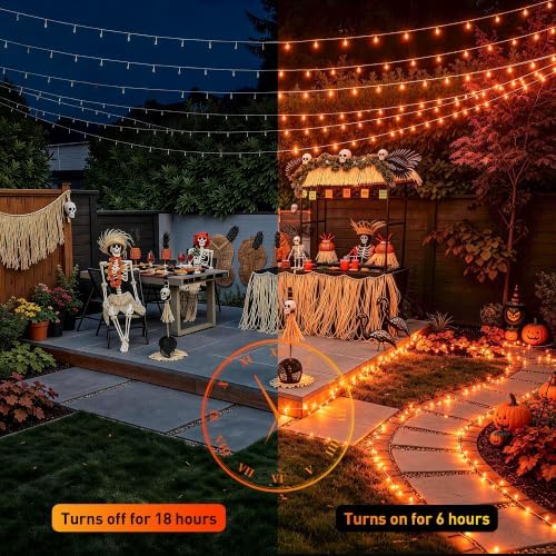 JMEXSUSS 200 LED Orange Halloween Lights Outdoor Indoor Fall Lights Plug in