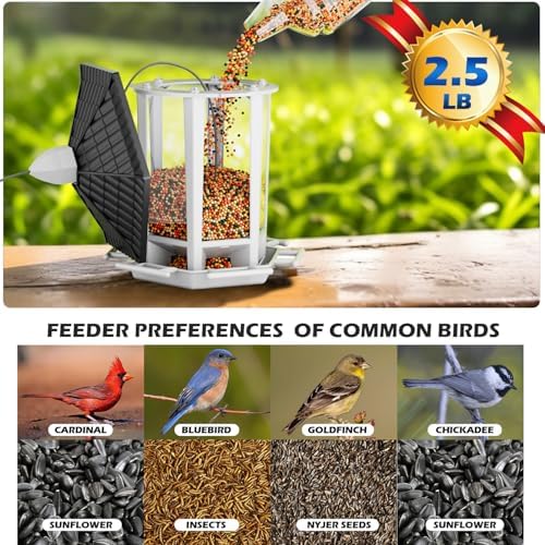 Birdream 2 Pack Bird Feeders for Outdoor Hanging, Retro Pagoda Design Fun Installation Bird Feeder, Attracting Wild Birds Chickadees Goldfinches Cardinals Finches and Sparrows - Black&White