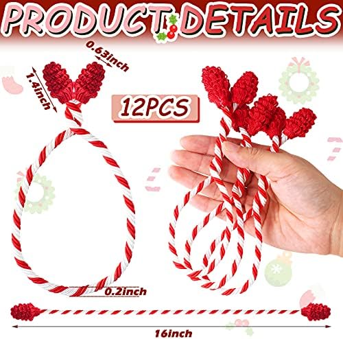 Shappy 12 Pieces Garland Ties for Banister Reusable Red White