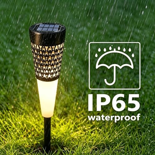 Toodour Solar Lights Outdoor Garden, 4 Pack Solar Pathway Lights Waterproof