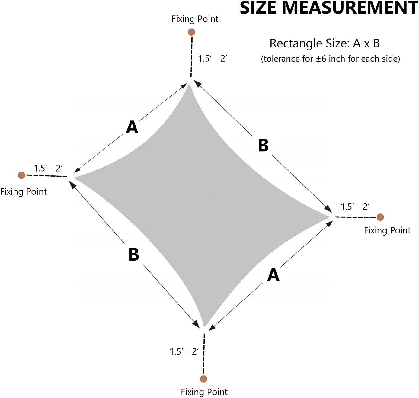 Asteroutdoor Sun Shade Sail Rectangle 10' x 13' UV Block Canopy for Patio Backyard Lawn Garden Outdoor Activities, Sand