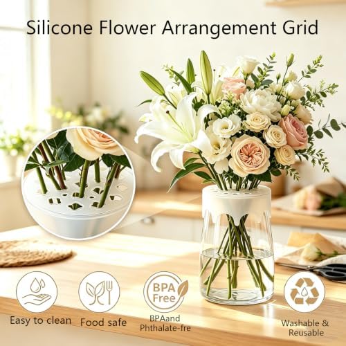 Silicone Flower Arranging Grid,Flower Arrangement Holder for Vases (1)