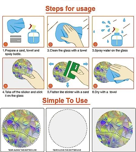 54PCS Cloud Window Clings - Anti-Collision Decals to Save Birds, Non-Adhesive Prismatic Vinyl