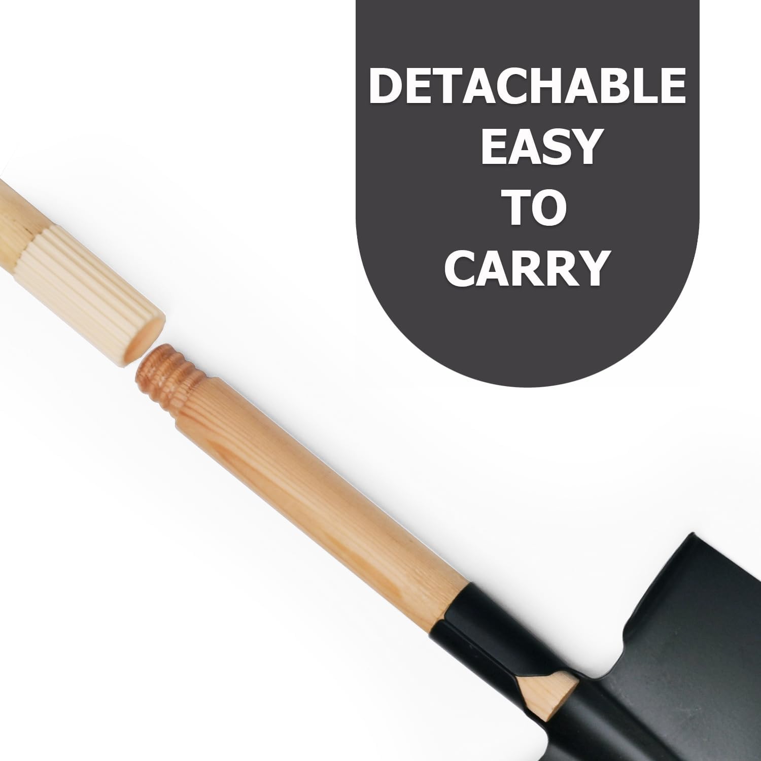 7PCS Kids Gardening Tools, Long Shovel, Rake for Leaves, Spade, Hoe, Steel Heads & Real Wood Handle, Yard Tools for
