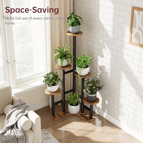 Corner Plant Stand Indoor with Grow Lights 6 Tiered Corner Plant Shelf
