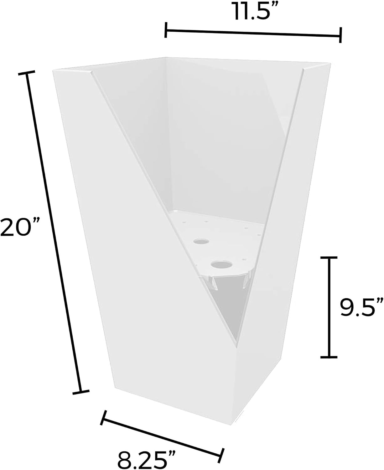 Bloem Finley 20" Tall Recycled Plastic Tapered Planter, White, Set of 2 | Sharp, stylish tapered appearance with a