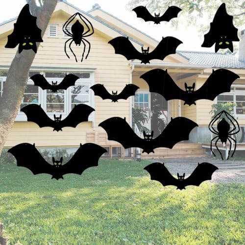 14 PCS Halloween Hanging Bats,Halloween Party Outdoor Lawn Yard Decoration