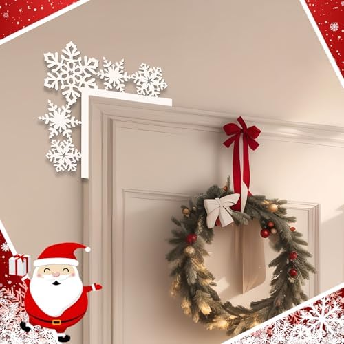 Yaocom 11.8 x 11.8 Metal Christmas Door Topper, Snowflake Door Frame Decor