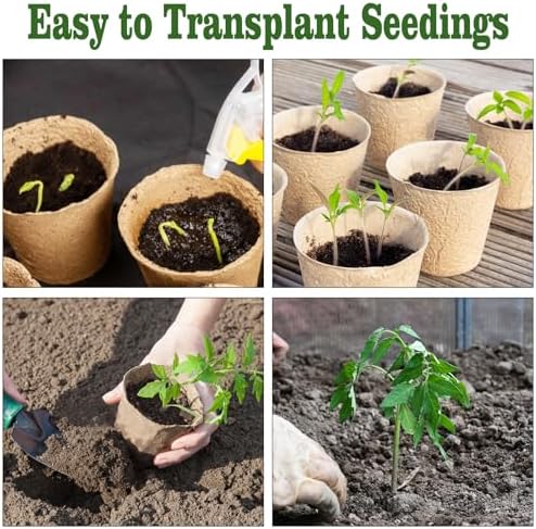INCIKITI Biodegradable Peat Pots for Seedling - 120 Pack 3.15 inch Biodegradable Plant Seed Starters Kits with 30 Plant Labels, Garden Germination Nursery Pots for Flower Vegetable Seed Germination