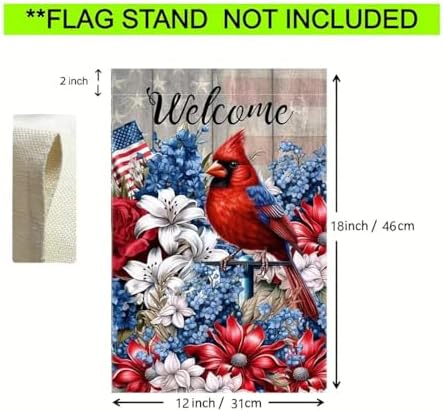 4th of July Garden Flags 12x18 Inch Double Sided Outside