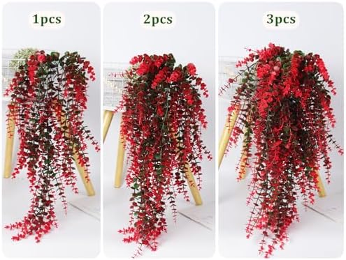 RECUTMS Hanging Artificial Plants Fake Vines Hanging Eucalyptus Leaf Plants