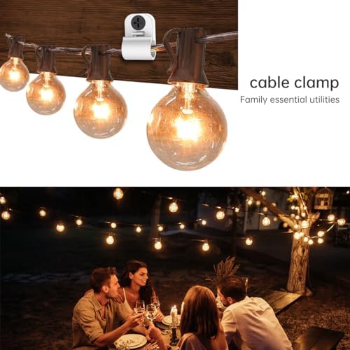 50 pcs,Lighting Hanger Clips for Christmas Lights,Screw-in Clips for Hanging LED Fairy Lights and Wires,Plastic,White